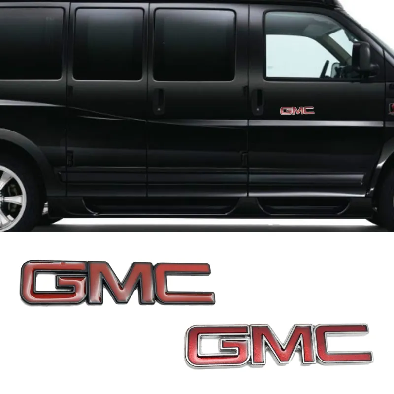 Фото Наклейка на багажник металлическая красная эмблема значок для логотипа GMC