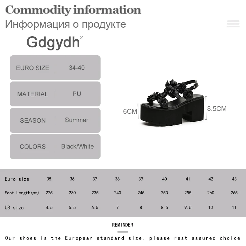 Gdgydh Sweet Flower Summer Sandals Women Demonias Platforms Gothic T Strap Casual Roman Shoes College Student White Comfortable
Gdgydh Sweet Flower Summer Sandals Women Demonias Platforms Gothic T Strap Casual Roman Shoes College Student White Comfortable