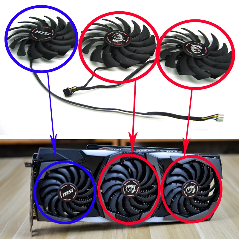 PLD09210B12HH PLD10010B12HH RTX2080 RTX2080Ti DC12V для MSI RTX 2070 2080 SUPER 2080Ti игровой X трио вентилятор