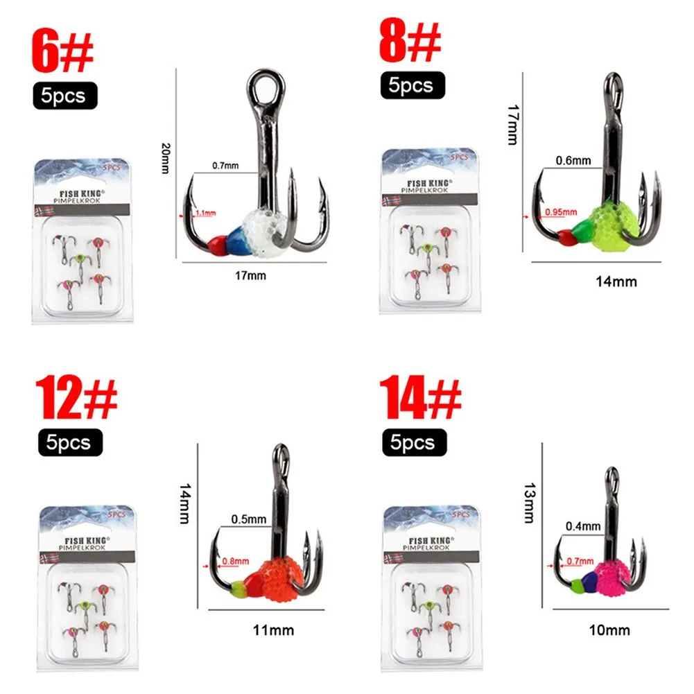 5pcs/set Of Ice Fishing Hook Fishing Bait Luminous Durable Carbon Steel Fishing Hook Winter Sinking Fishing Accessories
5pcs/set Of Ice Fishing Hook Fishing Bait Luminous Durable Carbon Steel Fishing Hook Winter Sinking Fishing Accessories