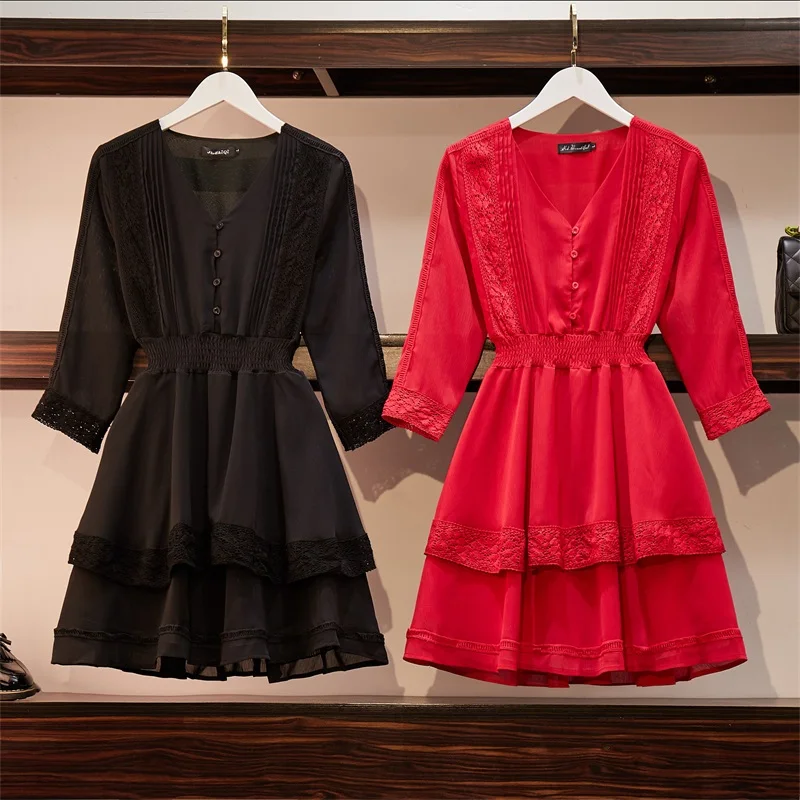 Big-size Women's Fat Mm Red Dresses Female Spring 2009 New Mid-sleeve Dresses Fake Two Skirts
Big-size Women's Fat Mm Red Dresses Female Spring 2009 New Mid-sleeve Dresses Fake Two Skirts