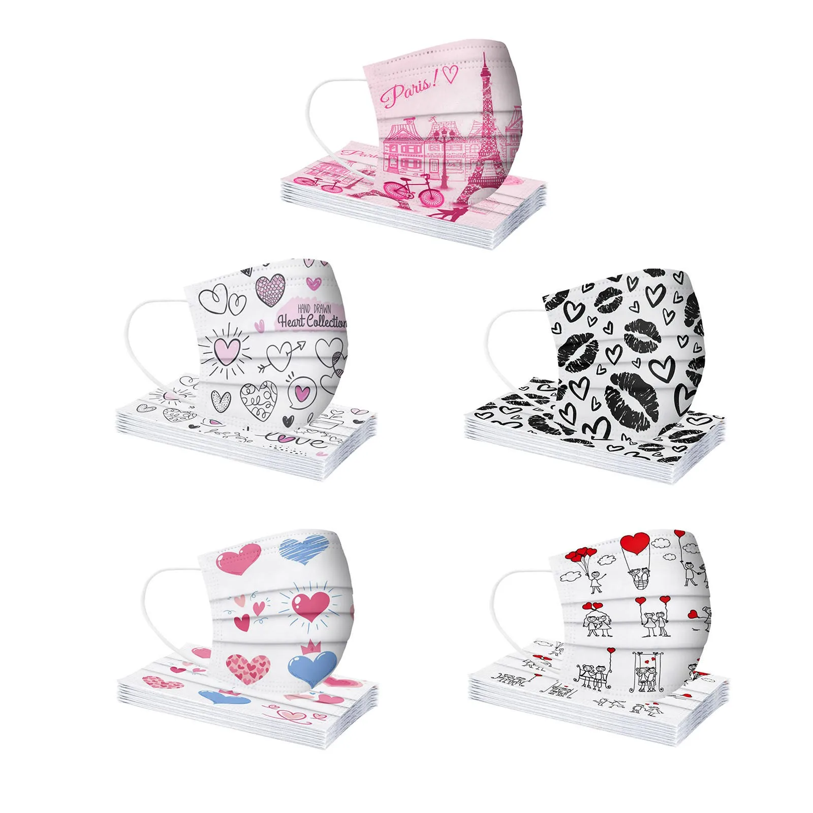 50pcs Adult Disposable Mouth Masks Valentine's Day Hearts Face Mask For Women And Men Fabric Mascarillas Mondmaskers Masque
50pcs Adult Disposable Mouth Masks Valentine's Day Hearts Face Mask For Women And Men Fabric Mascarillas Mondmaskers Masque