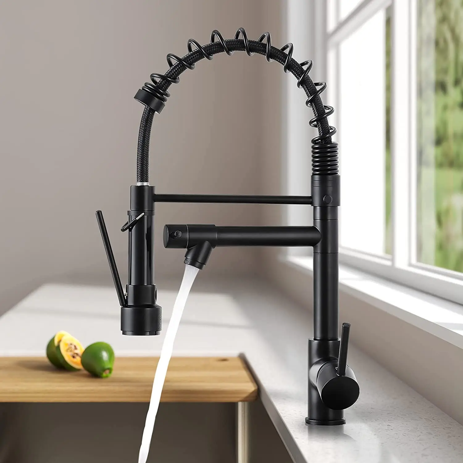 Contemporary Spring Kitchen Sink Faucet with Pull Down Sprayer, High Arch Stainless Steel Single Handle Kitchen Faucets Nickel
Contemporary Spring Kitchen Sink Faucet with Pull Down Sprayer, High Arch Stainless Steel Single Handle Kitchen Faucets Nickel