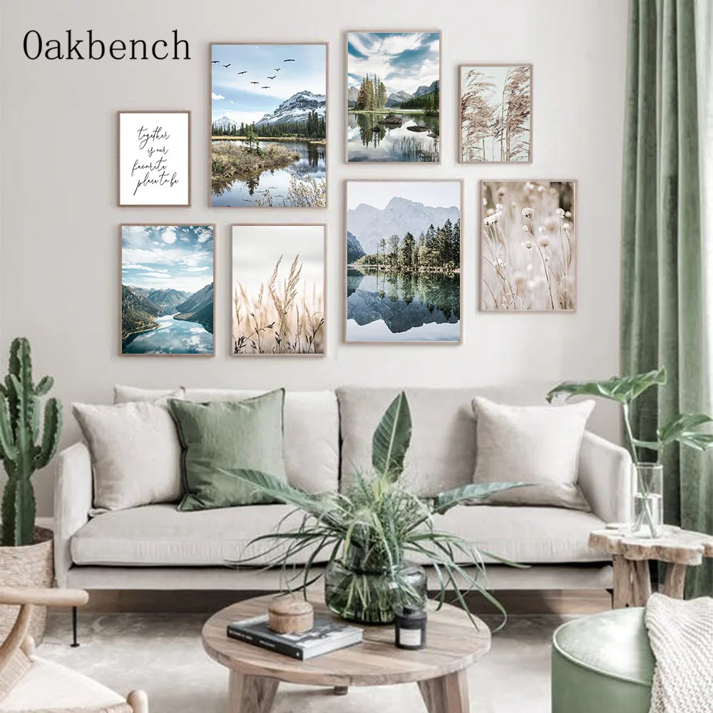 Nordic Poster Mountain lake Canvas Painting Natural Landscape Art Prints reed Posters plant Print Modern Wall Picture Home Decor
Nordic Poster Mountain lake Canvas Painting Natural Landscape Art Prints reed Posters plant Print Modern Wall Picture Home Decor