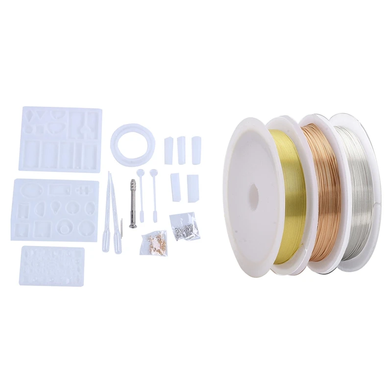 62 Pcs DIY Bracelet Pendant Jewelry Casting Molds with 3 Rolls of DIY Jewelry Accessories, Copper Wire for Jewelry
62 Pcs DIY Bracelet Pendant Jewelry Casting Molds with 3 Rolls of DIY Jewelry Accessories, Copper Wire for Jewelry
