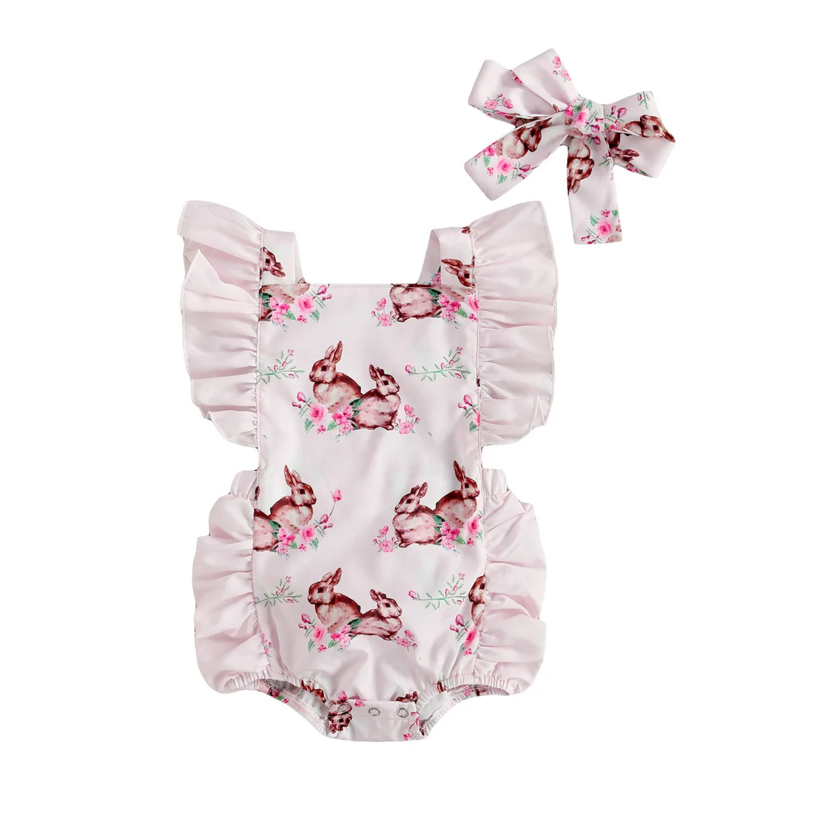 Easter Day Newborn Baby Girls Bodysuits Flowers Print Ruffles Shorts Sleeve Backless Jumpsuits Headband
Easter Day Newborn Baby Girls Bodysuits Flowers Print Ruffles Shorts Sleeve Backless Jumpsuits Headband