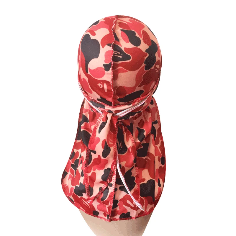 Red black pink blue designer durags design wave cap for men bulk vendor sleep cap chemo cap wholesale bonnets and durags