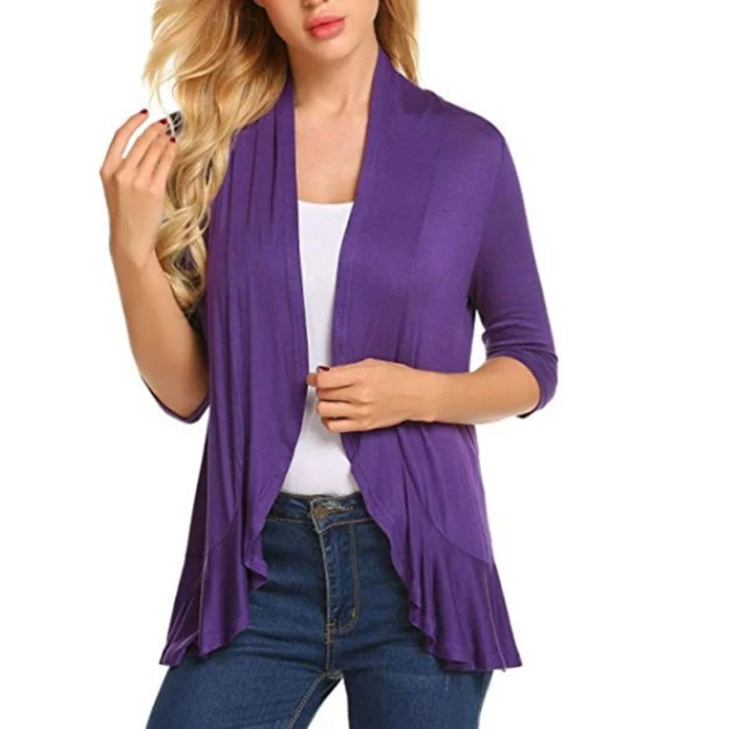 Women Sweater Thin Cardigan In Jersey Open Stitch Jacket Spring Autumn Office Lady Coverup
Women Sweater Thin Cardigan In Jersey Open Stitch Jacket Spring Autumn Office Lady Coverup