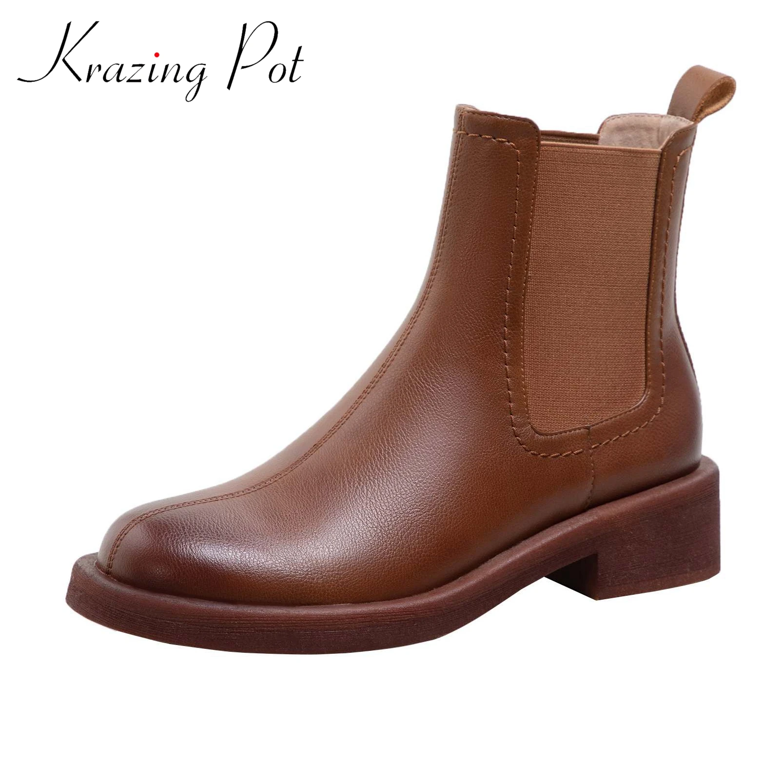 krazing pot 2021 cow split leather round toe modern Chelsea boots simple style med heel basic winter brand shoes ankle boots l92
krazing pot 2021 cow split leather round toe modern Chelsea boots simple style med heel basic winter brand shoes ankle boots l92