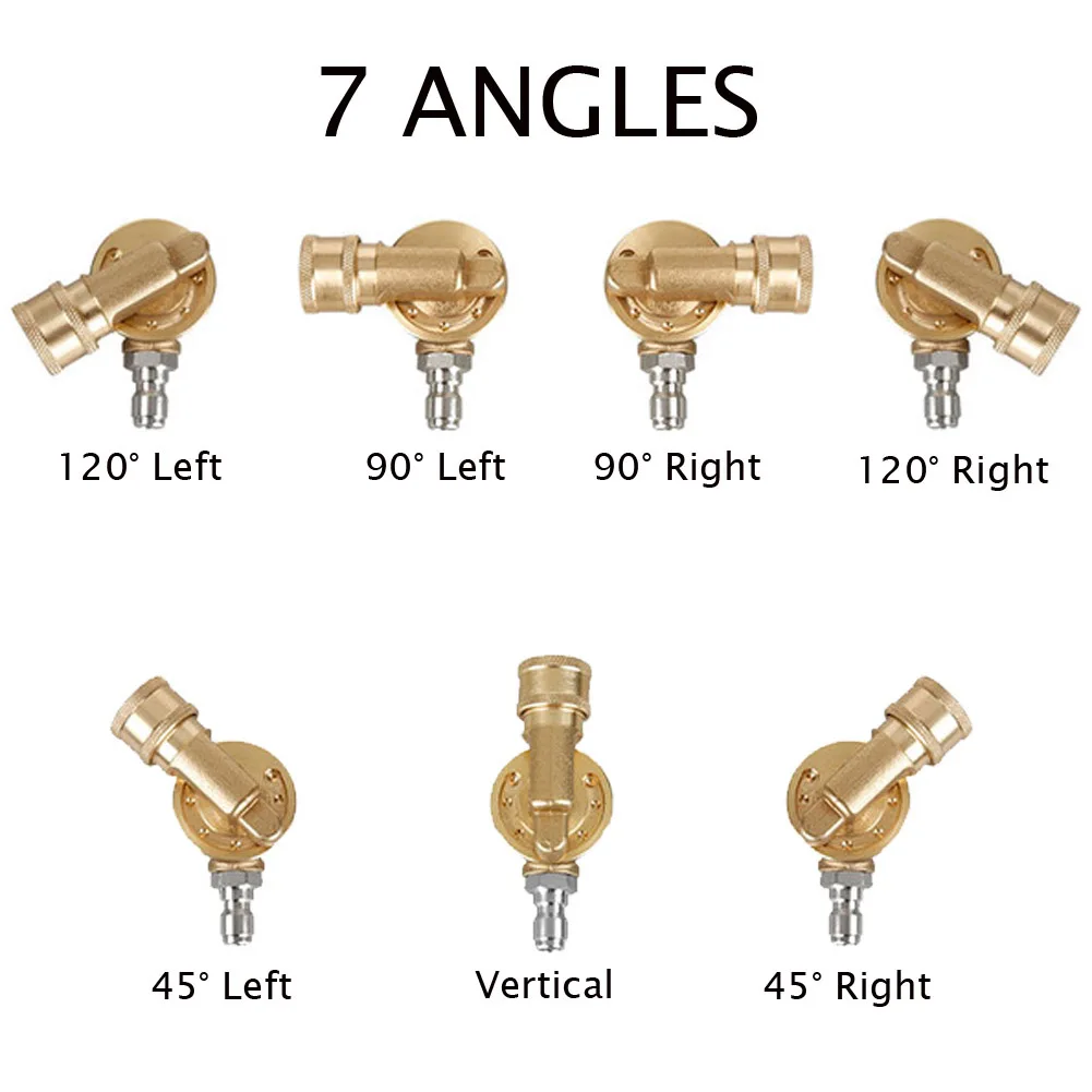 7 angles brass adaptor G1/4 Quick Connect Metal Lance joint high Pressure Washer Accessory Clean Blind Corner Car Roof Car Wash
7 angles brass adaptor G1/4 Quick Connect Metal Lance joint high Pressure Washer Accessory Clean Blind Corner Car Roof Car Wash