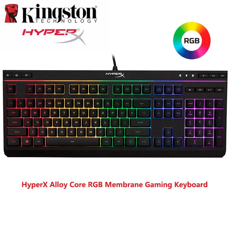 Kingston HyperX сплав ядро RGB мембранная игровая клавиатура HX KB5ME2 US подсветка