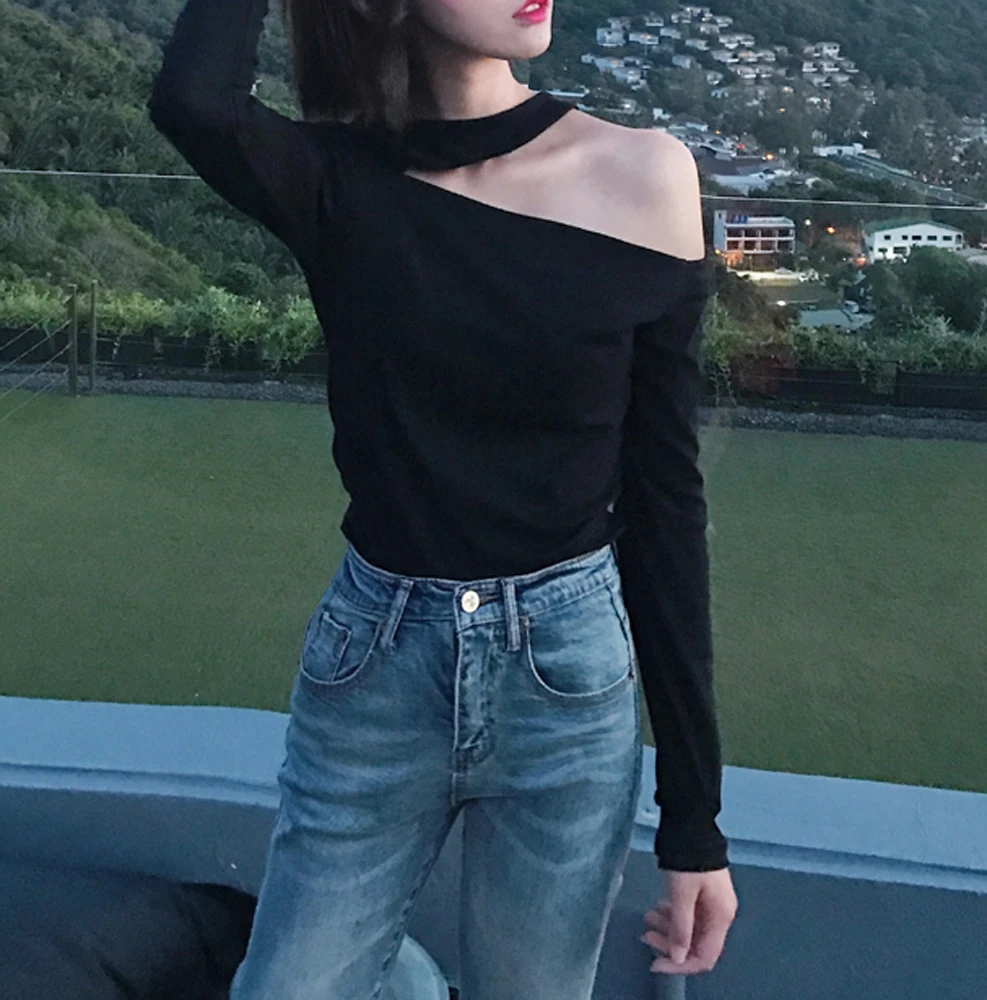 Real Shot 2020 Autumn Winter New Sexy Off Shoulder Hanging Neck Slim Long Sleeve Bottomed T-Shirt For Women
Real Shot 2020 Autumn Winter New Sexy Off Shoulder Hanging Neck Slim Long Sleeve Bottomed T-Shirt For Women