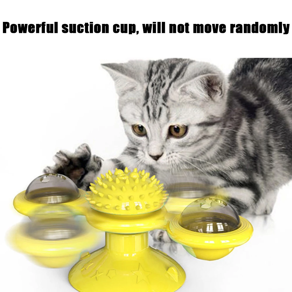 Interactive Cat Toy Windmill Rotating Turntable Funny Cat Scratch Brush Molar Massage Suction Cup Catnip Cat Puzzle Training Toy
Interactive Cat Toy Windmill Rotating Turntable Funny Cat Scratch Brush Molar Massage Suction Cup Catnip Cat Puzzle Training Toy