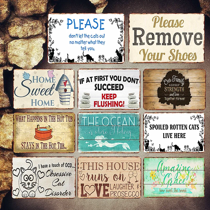 Remove Your Shoes Shabby Chic Metal Signs Pub Bathroom Decorative Plates Home Sweet Home Wall Stickers Art Poster Decor MN69
Remove Your Shoes Shabby Chic Metal Signs Pub Bathroom Decorative Plates Home Sweet Home Wall Stickers Art Poster Decor MN69