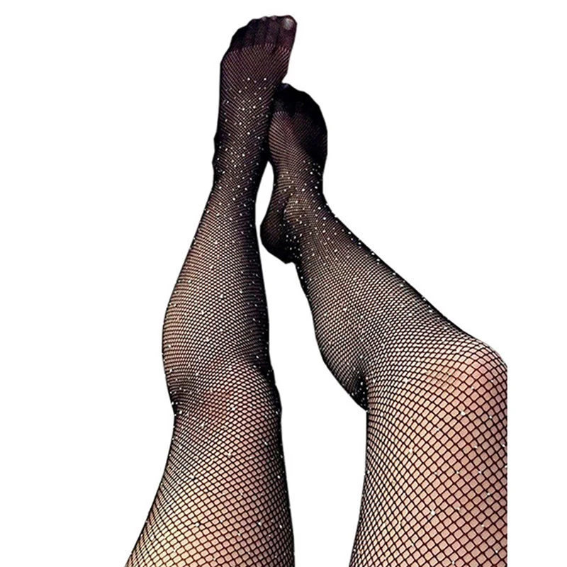 Women Shiny Rhinestone Fishnet Pantyhose Tights Sexy Open Crotch Lingerie Delight Diamond Lady Nylons Mesh Stockings 
Women Shiny Rhinestone Fishnet Pantyhose Tights Sexy Open Crotch Lingerie Delight Diamond Lady Nylons Mesh Stockings