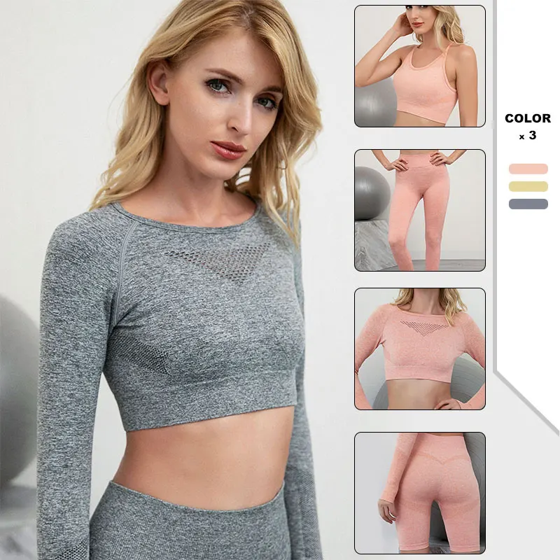 2021 Women Seamless Yoga Set Short Sleeve Crop Top High Waisted Sports short Pants Gym Clothing Jogging Suits Long sleeve shorts
2021 Women Seamless Yoga Set Short Sleeve Crop Top High Waisted Sports short Pants Gym Clothing Jogging Suits Long sleeve shorts