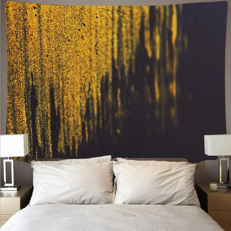 

Современный золотой цвет окрашенные стены ткань печать психоделический гобелен настенный пляжное полотенце полиэстер тонкое одеяло ...