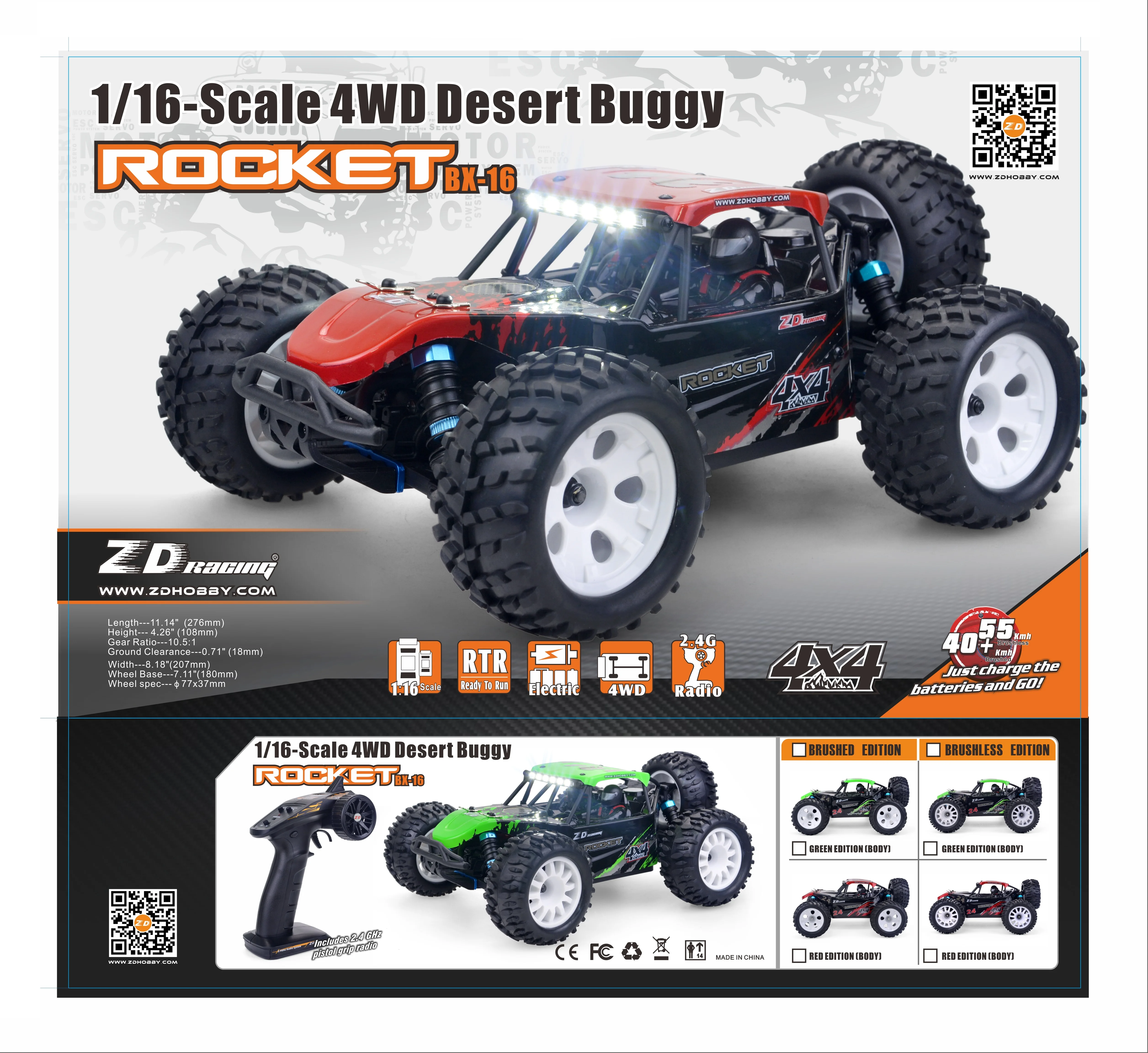 Автомобиль ZD RC масштаб 1:16, ракета BX16, 45 км/ч, матовый, полноприводный багги, Радиоуправляемый автомобиль, гоночные машины, игрушки для детей
Автомобиль ZD RC масштаб 1:16, ракета BX16, 45 км/ч, матовый, полноприводный багги, Радиоуправляемый автомобиль, гоночные машины, игрушки для детей