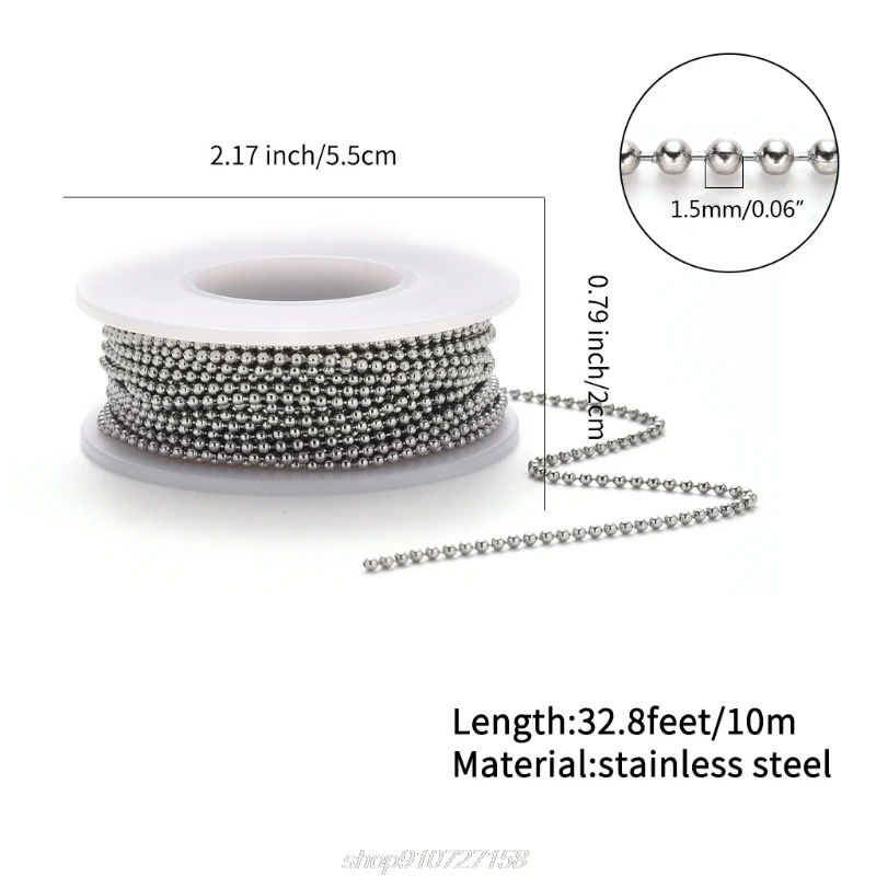 10m Stainless Steel Ball Chains Necklace with 20pcs Connectors Clasps Silver Bead Chain Set A22 21 Dropshipping 
10m Stainless Steel Ball Chains Necklace with 20pcs Connectors Clasps Silver Bead Chain Set A22 21 Dropshipping