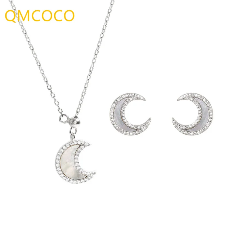 QMCOCO Silver Color Shell Moon Shape Jewelry Set Fashion Elegance Necklace+Earrings For Woman Wedding Romantic Jewelry Gifts
QMCOCO Silver Color Shell Moon Shape Jewelry Set Fashion Elegance Necklace+Earrings For Woman Wedding Romantic Jewelry Gifts