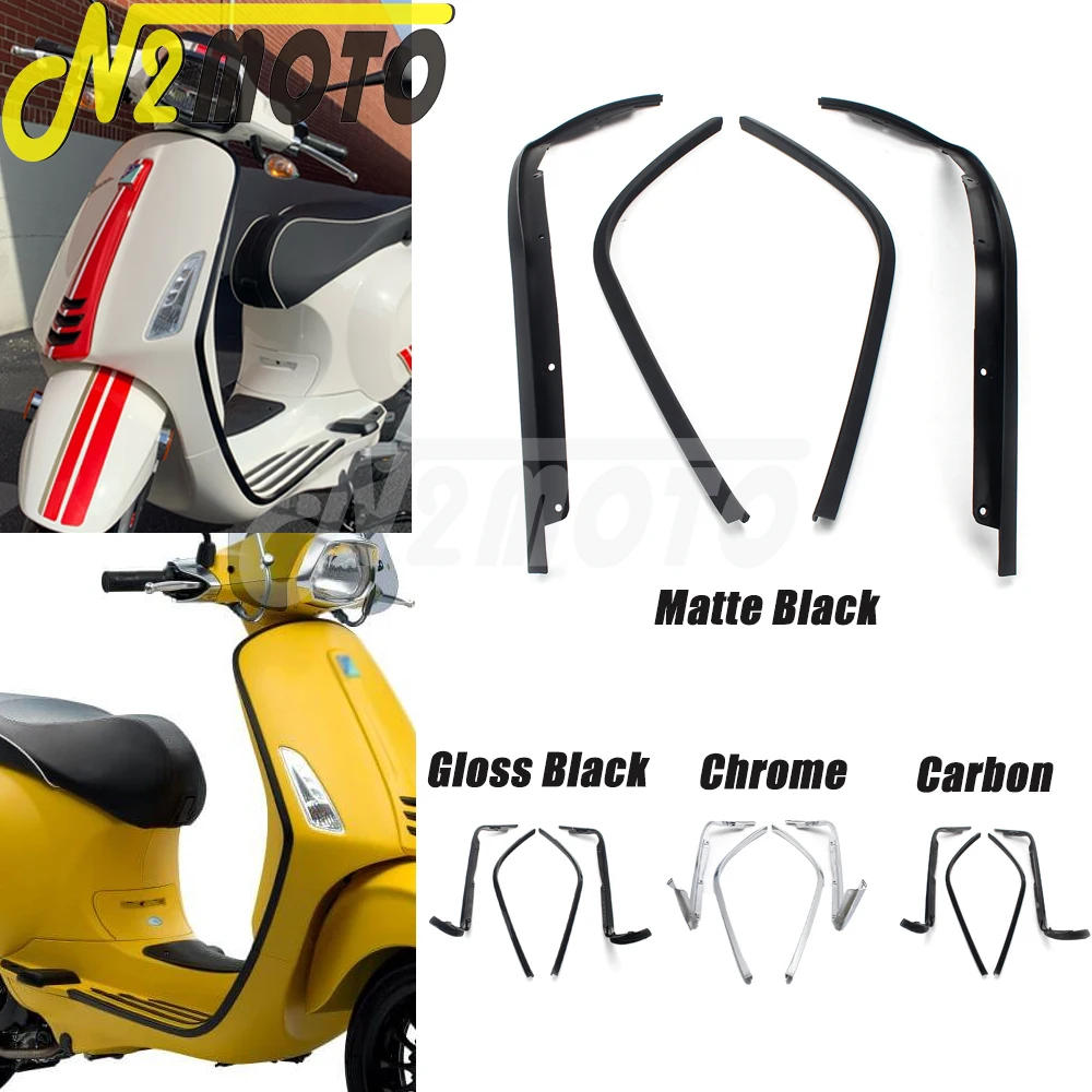 

2 Set Whole Plastic Trim Strip Motorcycle Upper Lining Shield Sidebar Bottom Pedal Side Cover Black Chrome For SPRINT 150