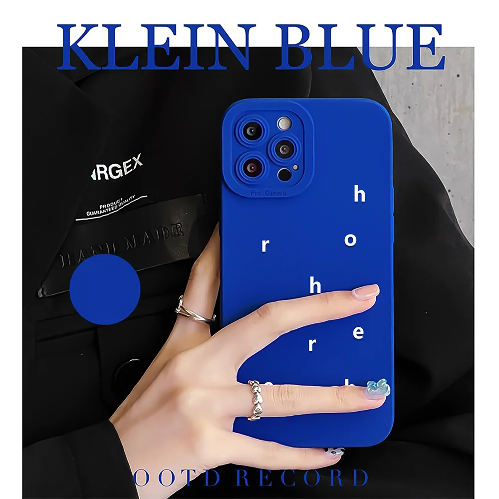 Klein Blue Letter Phone Case for iPhone 11 Pro Soft Silicone TPU Funda For Iphone 13 12 Pro Max Shockproof Lens Protection Cover
Klein Blue Letter Phone Case for iPhone 11 Pro Soft Silicone TPU Funda For Iphone 13 12 Pro Max Shockproof Lens Protection Cover