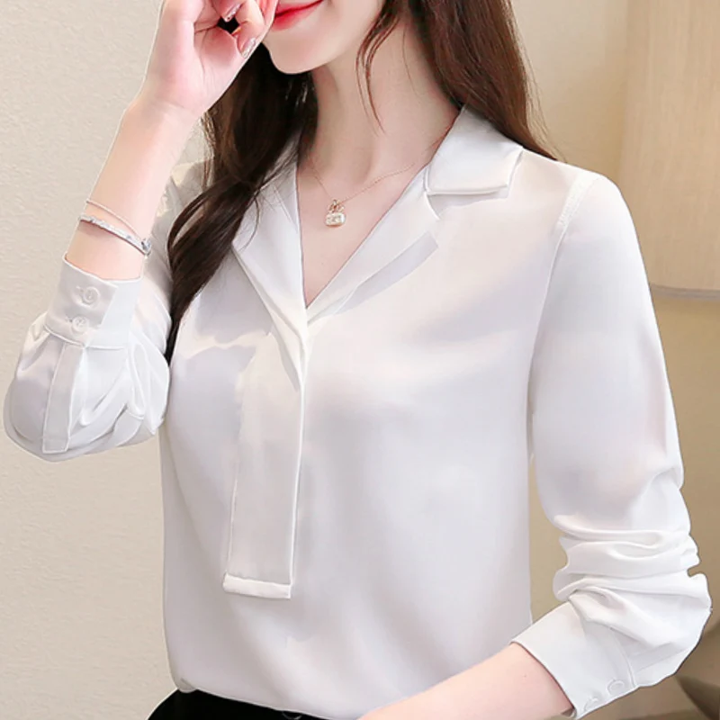 Blusas Mujer De Moda 2021 блузка Для женщин с v-образным вырезом офис белая блузка; Топы с длинными рукавами и Шифоновая блузка рубашка Для женщин блузк...
Blusas Mujer De Moda 2021 блузка Для женщин с v-образным вырезом офис белая блузка; Топы с длинными рукавами и Шифоновая блузка рубашка Для женщин блузк...