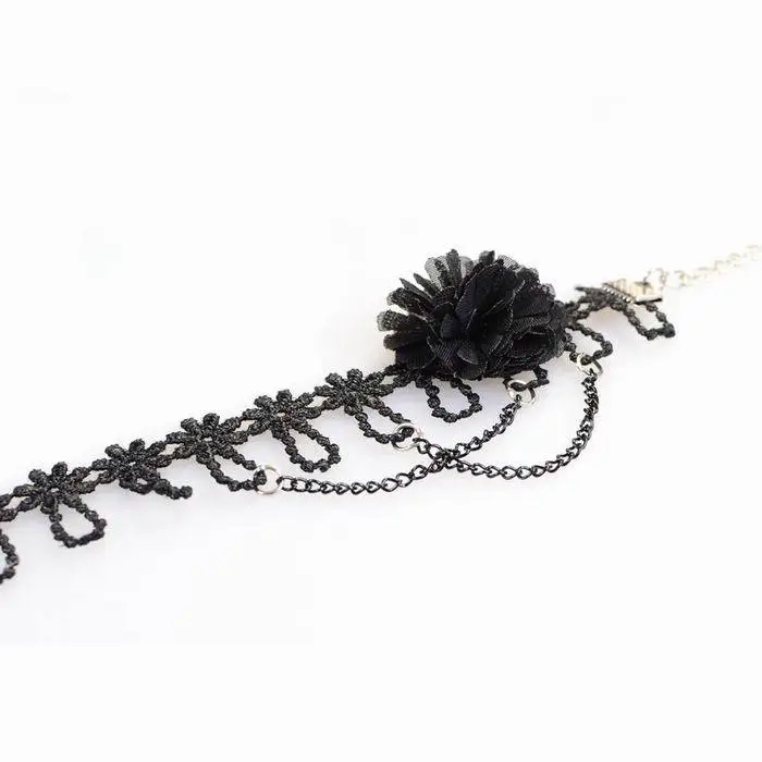 Черный цветок цепь ножной браслет ювелирные изделия Китай Винтаж Готический