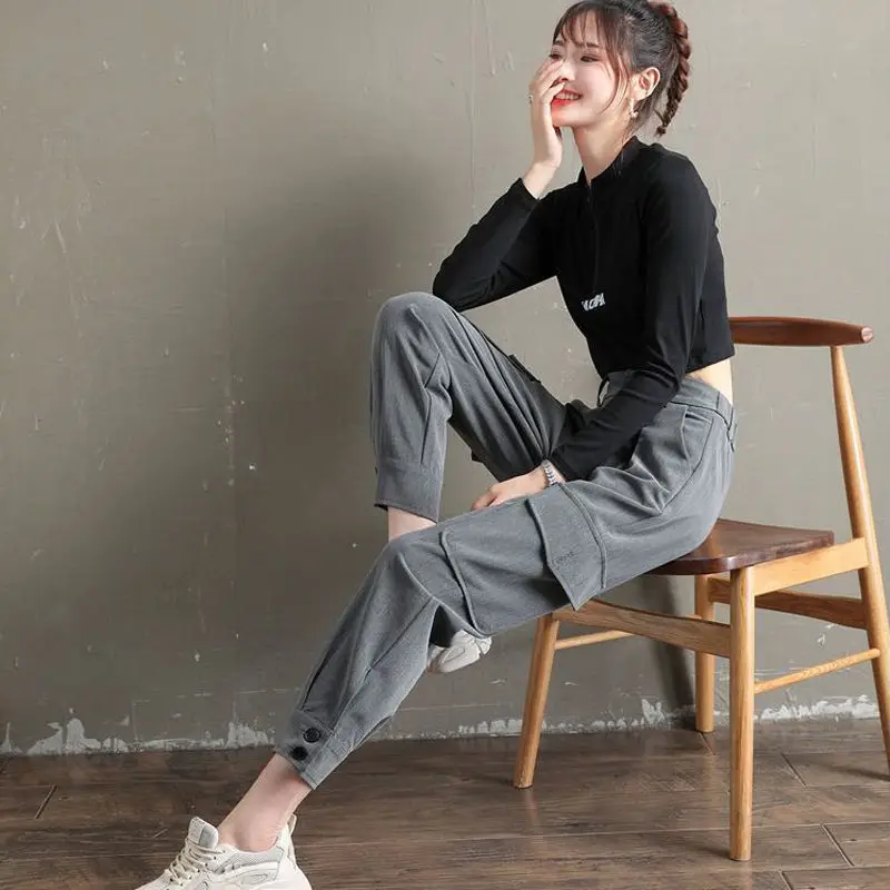 Women's Spring Autumn Style Cargo Pants Women's Pockets Loose Solid Color Button Fly Casual Jogger Ankle-Length Pants KK0265
Women's Spring Autumn Style Cargo Pants Women's Pockets Loose Solid Color Button Fly Casual Jogger Ankle-Length Pants KK0265