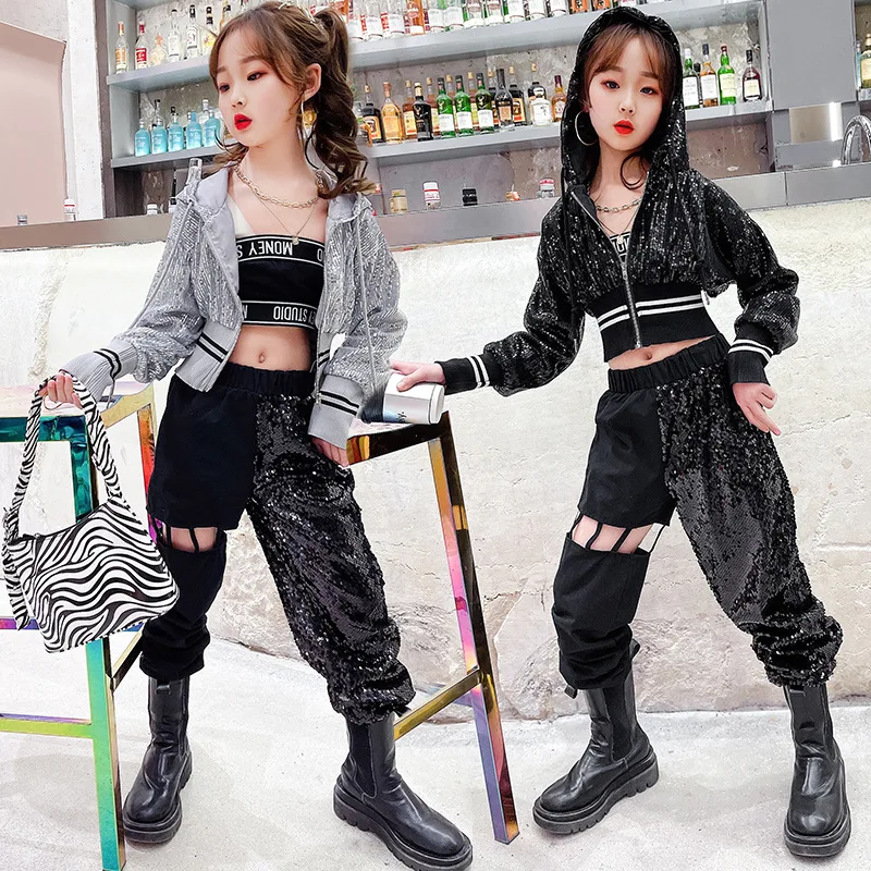 Children's Clothing Sets Sequins Street Dance Sportwear for Girls Autumn Zipper Hoodie Patchwork Pants Two Pieces Kids Tracksuit
Children's Clothing Sets Sequins Street Dance Sportwear for Girls Autumn Zipper Hoodie Patchwork Pants Two Pieces Kids Tracksuit