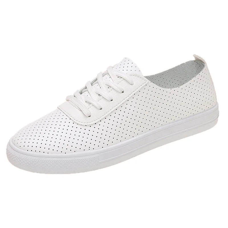 Summer Breathable Women Pu Net Shoes Female White Flat-bottomed Fashion Lightweight Comfortable Shoes Shallow Mouth Sneakers
Summer Breathable Women Pu Net Shoes Female White Flat-bottomed Fashion Lightweight Comfortable Shoes Shallow Mouth Sneakers