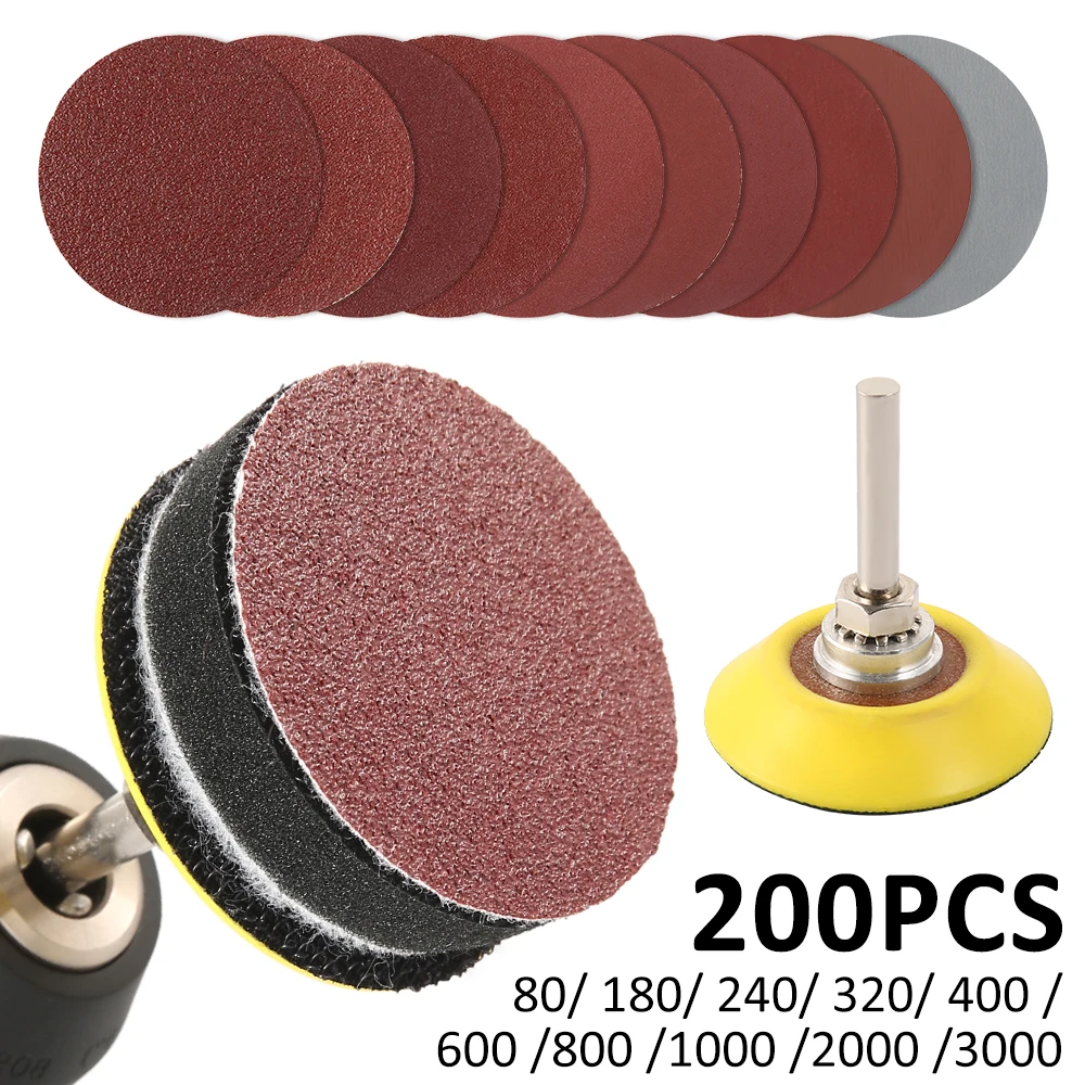 200pcs Sanding Discs Pad 80-2000 Grits Sanding Disc Set + Hook Backed Panel Metal Shank for Polishing Cleaning Tools
200pcs Sanding Discs Pad 80-2000 Grits Sanding Disc Set + Hook Backed Panel Metal Shank for Polishing Cleaning Tools