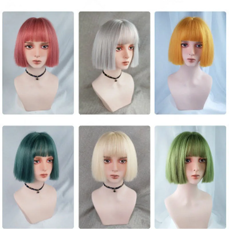 Short Wig Silver Hairs Ombre Cosplay Wigs for Women Short Bob Wig Bangs Womens Hair Perruque
Short Wig Silver Hairs Ombre Cosplay Wigs for Women Short Bob Wig Bangs Womens Hair Perruque
