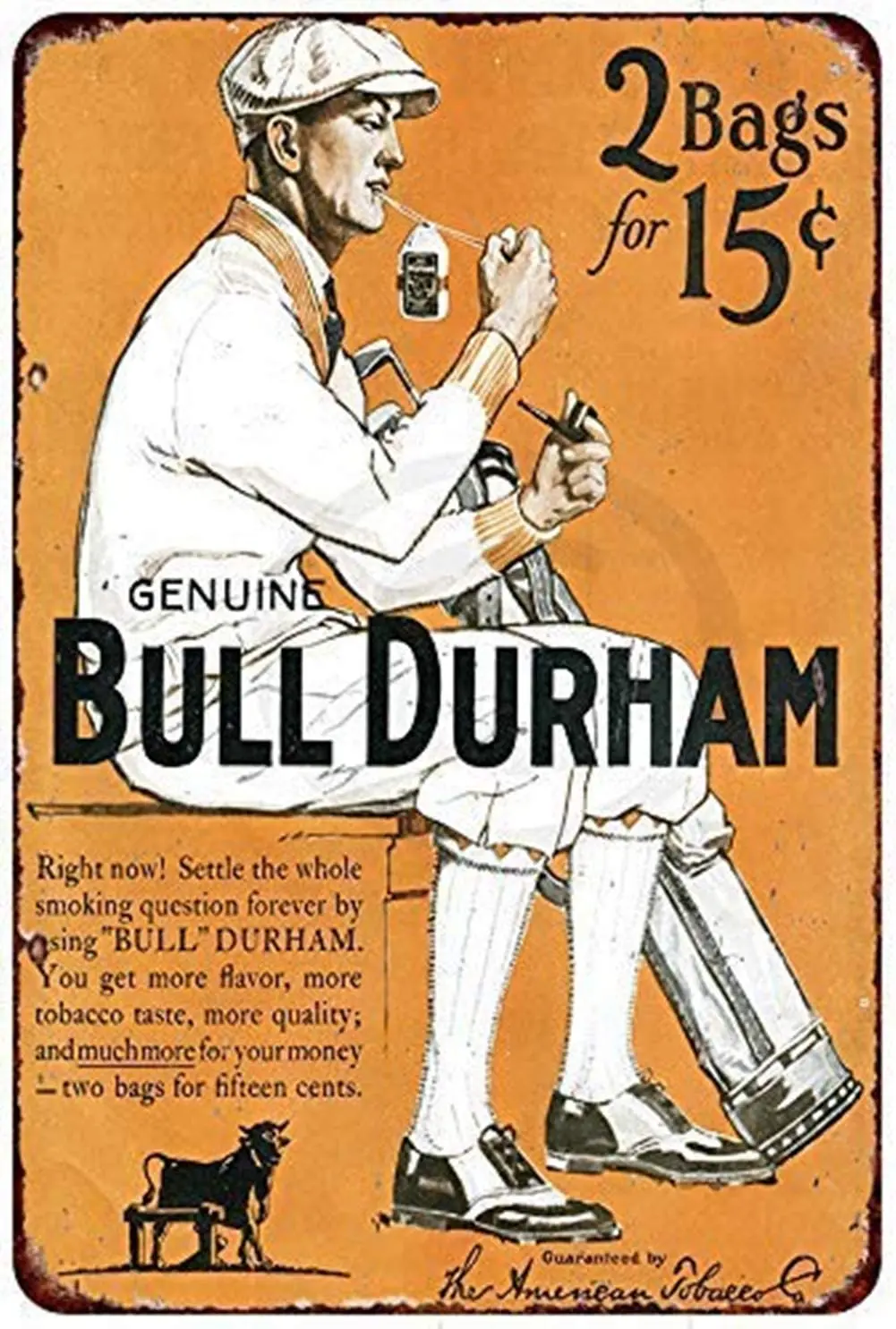 Lpled wall decoration logo Bull Durham tobacco aluminum metal logo 20.32 x 30.58 cm (w4055)
Lpled wall decoration logo Bull Durham tobacco aluminum metal logo 20.32 x 30.58 cm (w4055)