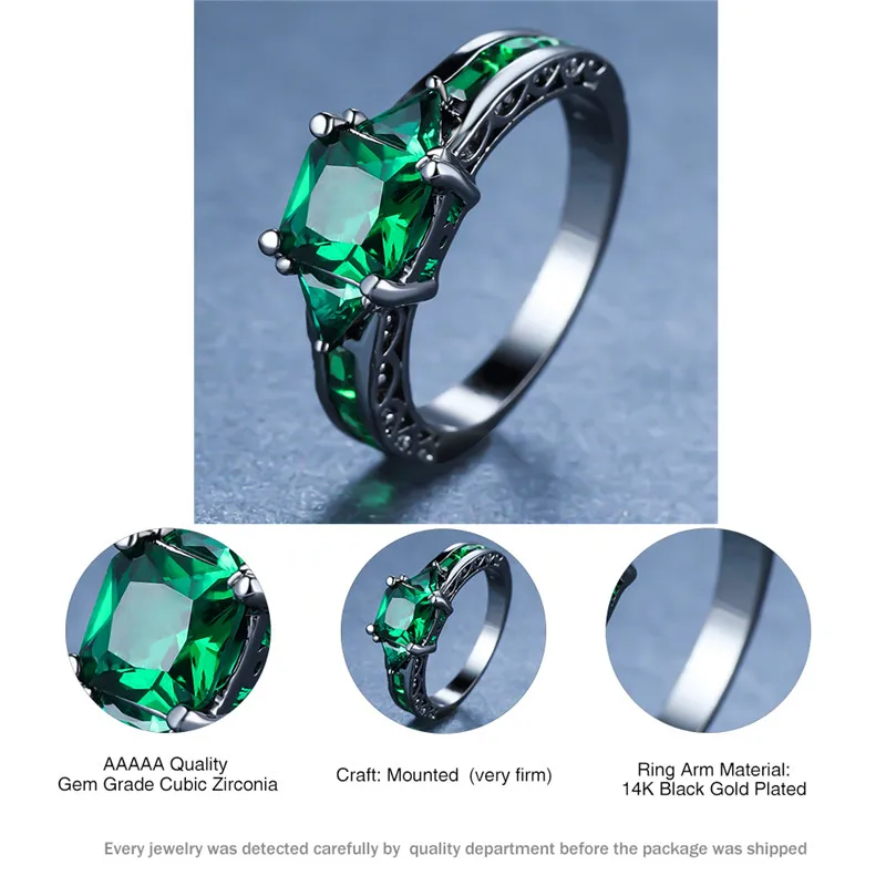 Charm Female 14KT Black Gold Thin Ring Dainty Emerald Square Crystal Wedding Ring Luxury Bride Zircon Engagement Rings For Women
Charm Female 14KT Black Gold Thin Ring Dainty Emerald Square Crystal Wedding Ring Luxury Bride Zircon Engagement Rings For Women