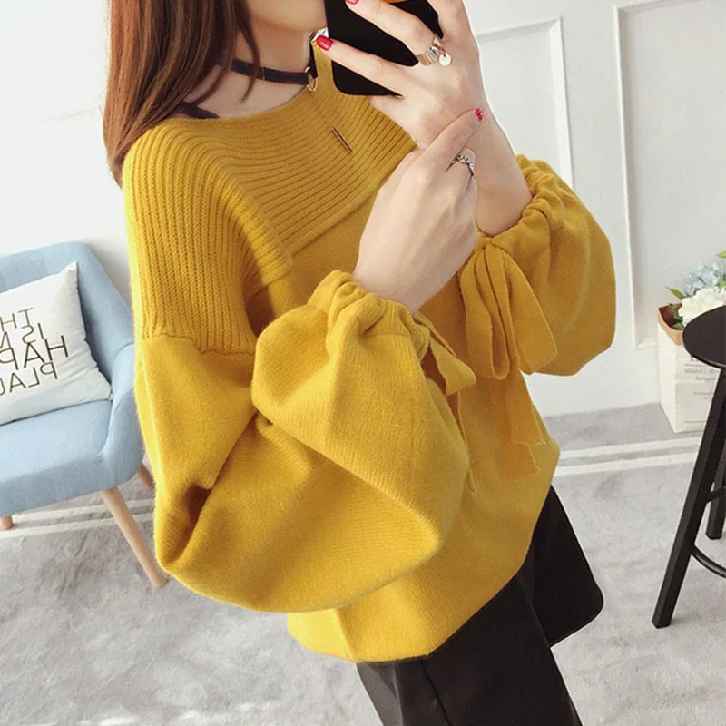 2022 Spring Autumn O-Neck Lantern Sleeve Knitted Sweater Women Student Tops Loose Korean 3 Color Short Knitting Pullover Female
2022 Spring Autumn O-Neck Lantern Sleeve Knitted Sweater Women Student Tops Loose Korean 3 Color Short Knitting Pullover Female