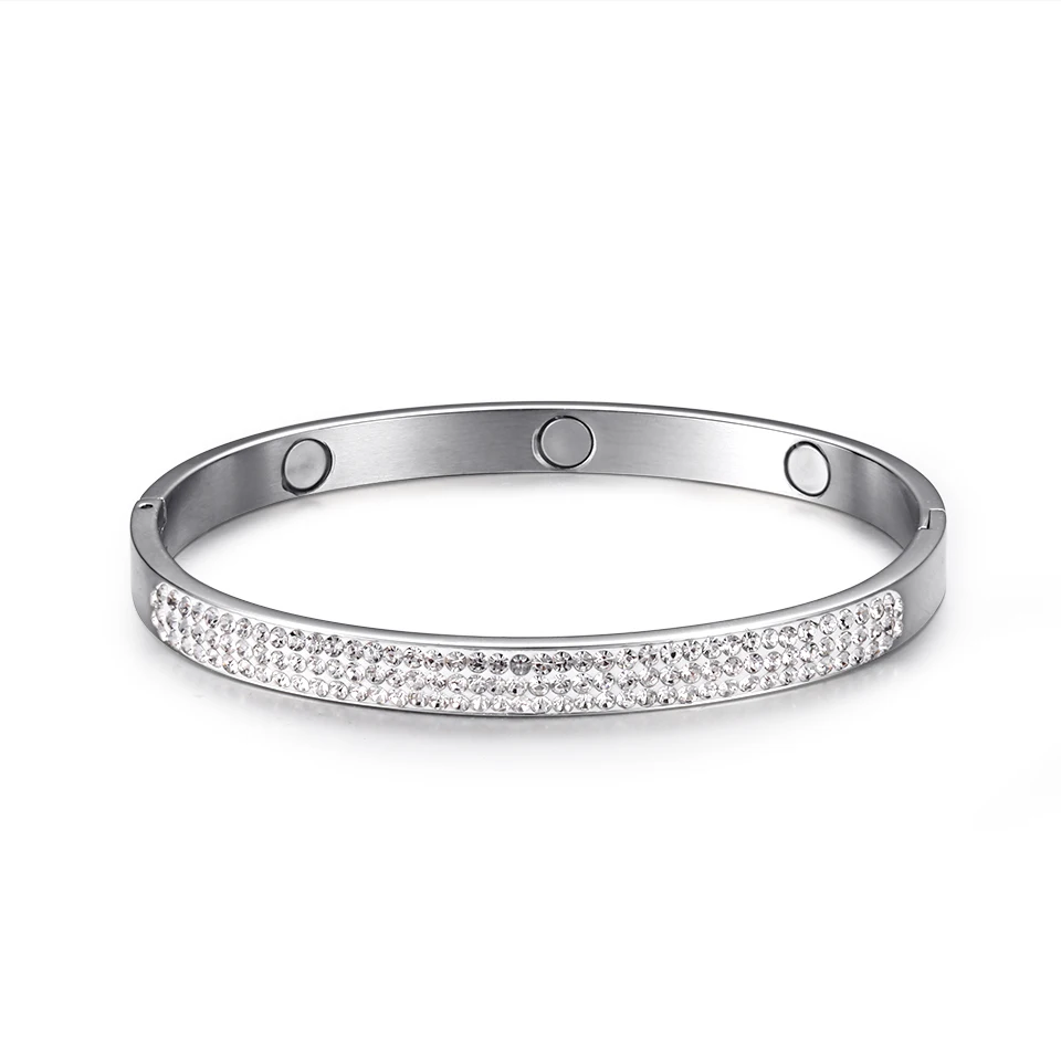RainSo 2020 Fashion Women Magnetic Bracelets Bangle Stainless Steel Healch Care Bracelets Femme with Rhinestones 
RainSo 2020 Fashion Women Magnetic Bracelets Bangle Stainless Steel Healch Care Bracelets Femme with Rhinestones
