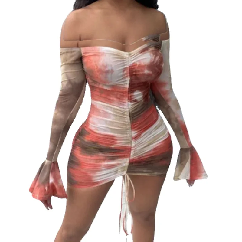 Women's Clothing Spring Deep V Drawstring Hip Skirt Sexy Long Sleeve Tie-Dyed Dress Slim Bodycon Skirt Strapless Dress Woman
Women's Clothing Spring Deep V Drawstring Hip Skirt Sexy Long Sleeve Tie-Dyed Dress Slim Bodycon Skirt Strapless Dress Woman