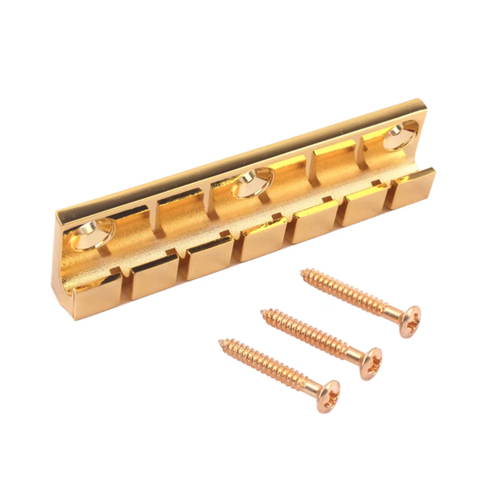 Zinc Alloy Guitar Bridge 6 Strings Saddles Hardtail Metal Guitar Parts for Electric Guitar with 3 Screws GA819 (Golden)
Zinc Alloy Guitar Bridge 6 Strings Saddles Hardtail Metal Guitar Parts for Electric Guitar with 3 Screws GA819 (Golden)