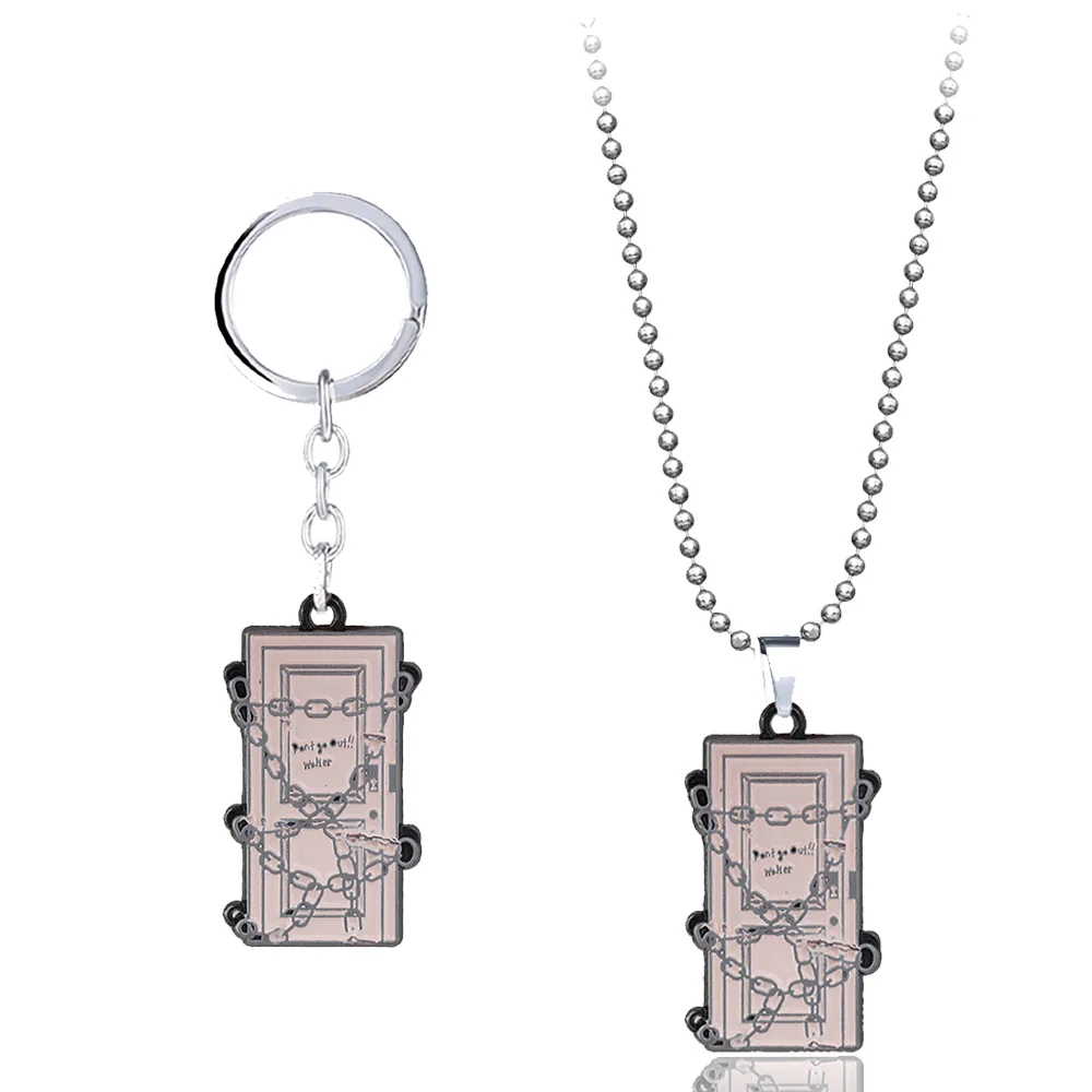 Game Silent Keychain Accessories Necklaces Door Shape Pendant Chain Metal Keychain Keyrings Gift Jewelry for Mens Llaveros
Game Silent Keychain Accessories Necklaces Door Shape Pendant Chain Metal Keychain Keyrings Gift Jewelry for Mens Llaveros
