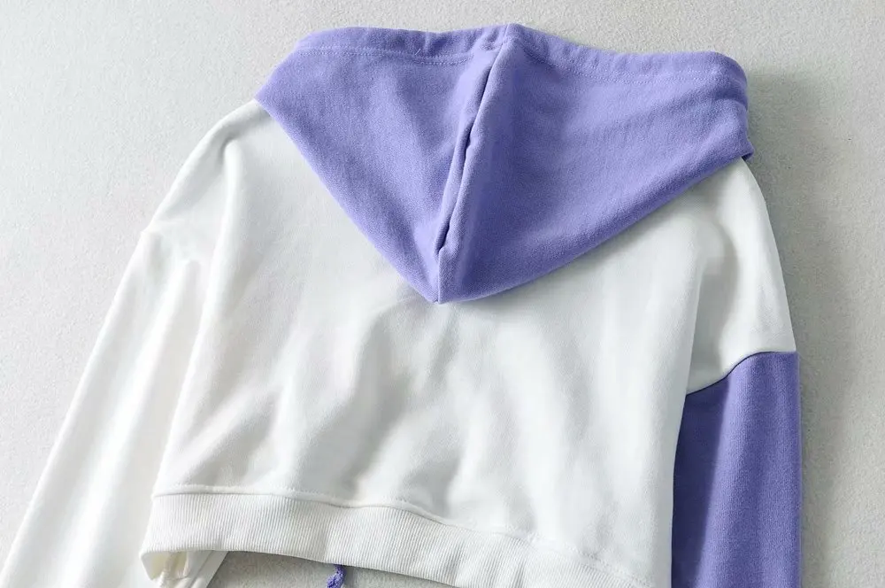 European and American street hip-hop style irregular stitching hooded sweater women autumn new hit color short trendy hoodie top
European and American street hip-hop style irregular stitching hooded sweater women autumn new hit color short trendy hoodie top