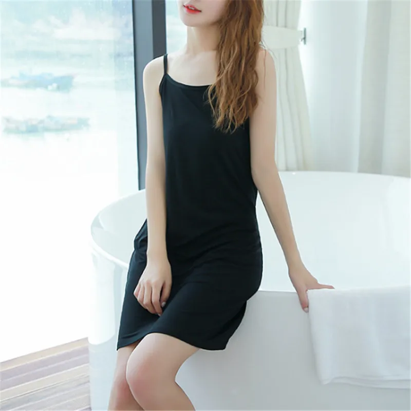 Modal Elegant Nightgowns Women Sexy Full Slips Dress Long Underdress Solid Underskirt For Girl Inner Petticoat 2 Colors AD0410 
Modal Elegant Nightgowns Women Sexy Full Slips Dress Long Underdress Solid Underskirt For Girl Inner Petticoat 2 Colors AD0410