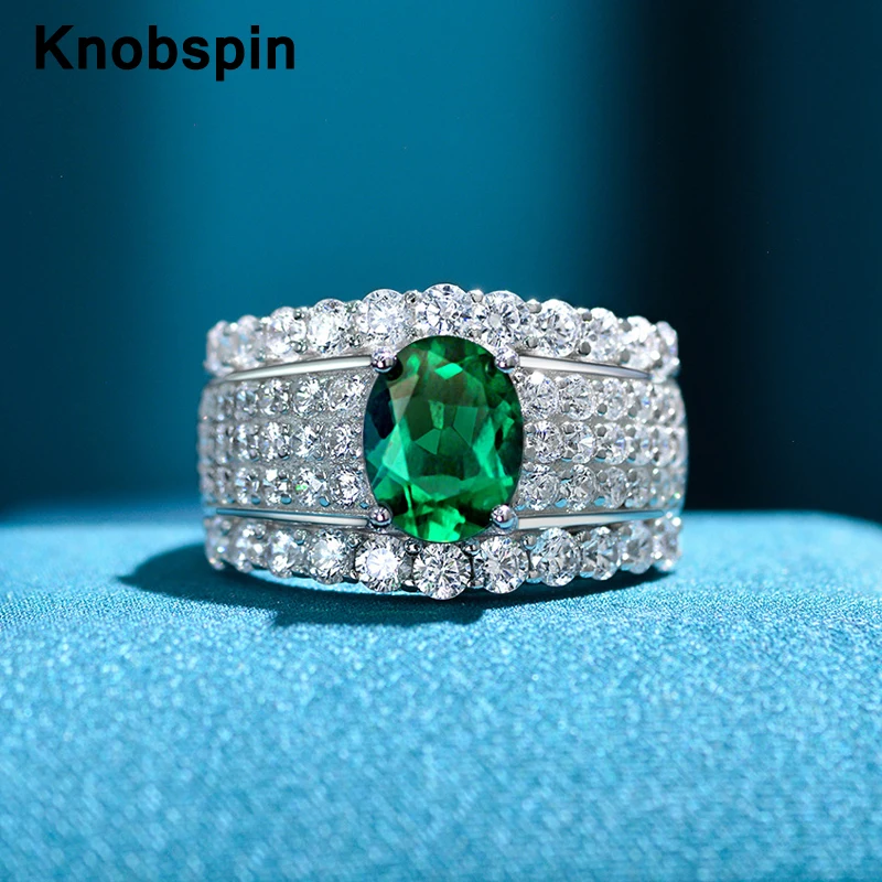 Knobspin Luxury 100% 925 Sterling Silver Egg Shape 7*9mm Emerald High Carbon Diamond Rings For Women Wedding Party Fine Jewelry
Knobspin Luxury 100% 925 Sterling Silver Egg Shape 7*9mm Emerald High Carbon Diamond Rings For Women Wedding Party Fine Jewelry