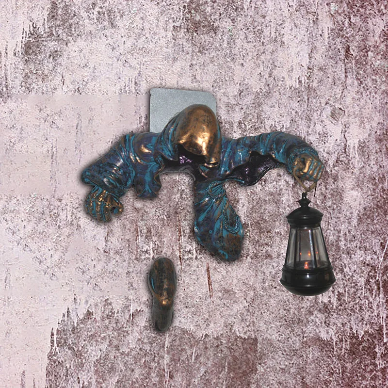 Grim Reaper Statue Wall Lamp Creepy Wizard Holding A Lantern Coming Through the Wall Hanging Resin Wall Art Night Light 2020ing
Grim Reaper Statue Wall Lamp Creepy Wizard Holding A Lantern Coming Through the Wall Hanging Resin Wall Art Night Light 2020ing