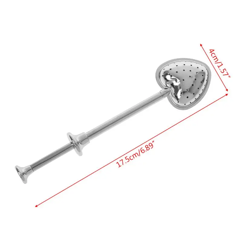 Heart Shape Stainless Steel Loose Leaf Tea Infuser Spoon Strainer Filter Herbal Spice With Long Handle L5YE
Heart Shape Stainless Steel Loose Leaf Tea Infuser Spoon Strainer Filter Herbal Spice With Long Handle L5YE