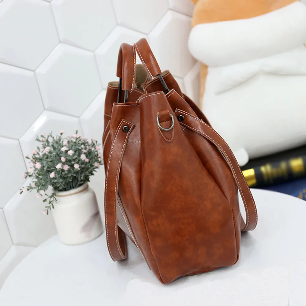 Shoulder Bags 3pcs Retro Women's Pure Color Leather Shoulder Bags Handbag+crossbody Bag+wallet Bolsas De Hombro
Shoulder Bags 3pcs Retro Women's Pure Color Leather Shoulder Bags Handbag+crossbody Bag+wallet Bolsas De Hombro