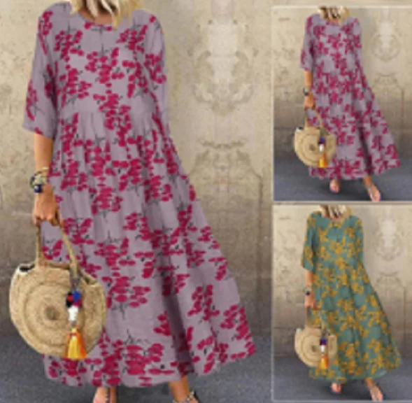 2021 Summer Half Sleeve Vintage Floral Printed Dress ZANZEA Women Sundress Casual Bohemian Cotton Linen Vestido Robe Femme Dress 
2021 Summer Half Sleeve Vintage Floral Printed Dress ZANZEA Women Sundress Casual Bohemian Cotton Linen Vestido Robe Femme Dress