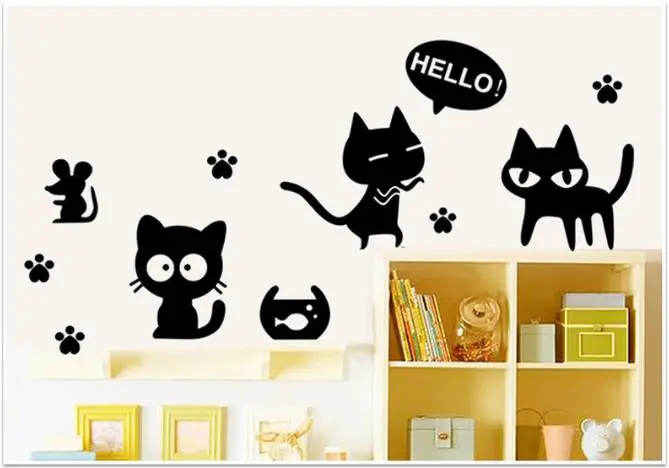 Wall Sticker Lovely Black Cute Cat and Mouse Moder Cat Wall Stickers Girls Vinyl Home Decor Cute Cat Living Room Children Room
Wall Sticker Lovely Black Cute Cat and Mouse Moder Cat Wall Stickers Girls Vinyl Home Decor Cute Cat Living Room Children Room