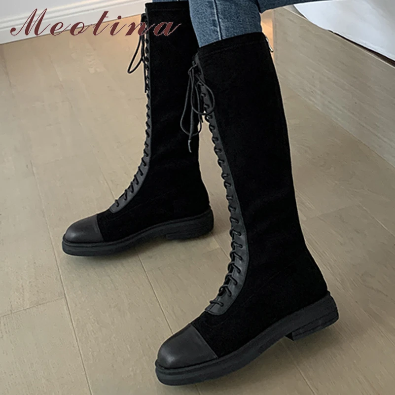 Meotina Genuine Leather Riding Boots Women Shoes Flat With Knee High Boots Round Toe Zipper Ladies Footwear Autumn Winter Black
Meotina Genuine Leather Riding Boots Women Shoes Flat With Knee High Boots Round Toe Zipper Ladies Footwear Autumn Winter Black