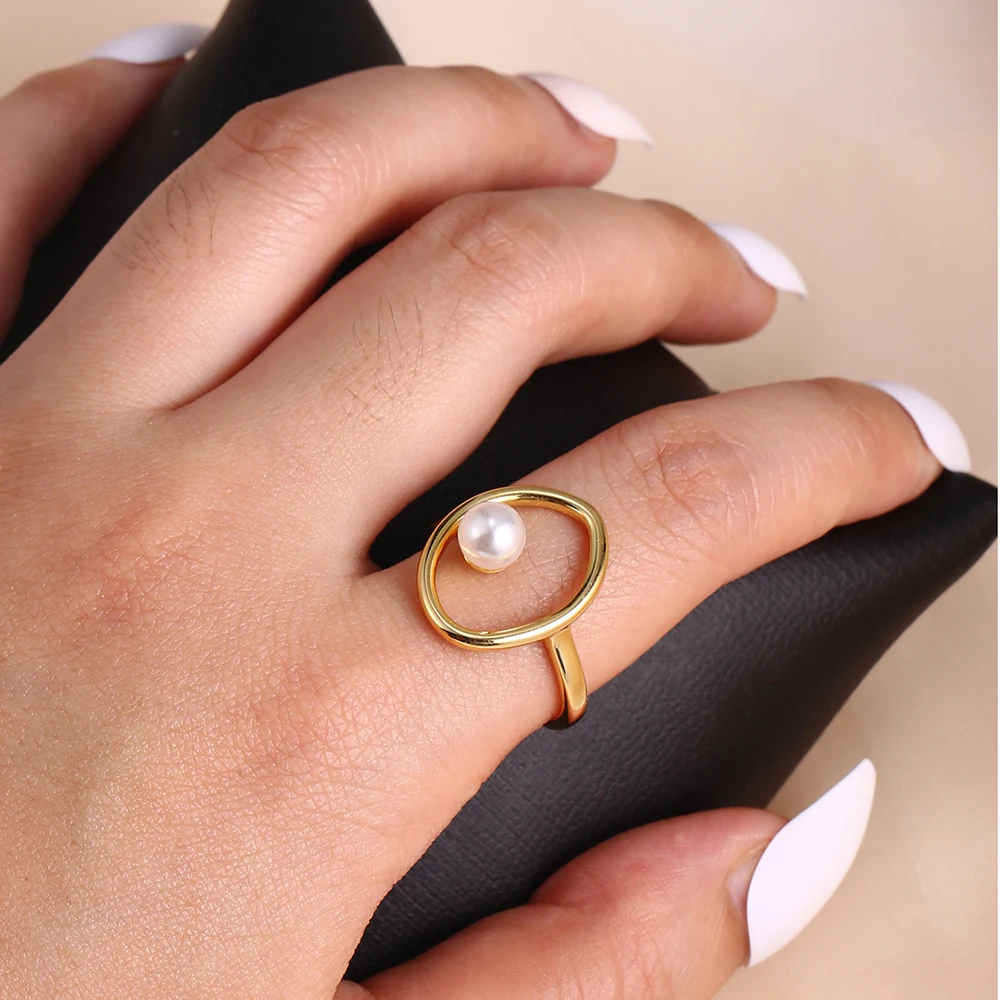 Women Vintage Pearl Charm Ring Finger Irregular Round Ring Open Adjustable Rings Jewelry Accessories Wedding Ring Gift
Women Vintage Pearl Charm Ring Finger Irregular Round Ring Open Adjustable Rings Jewelry Accessories Wedding Ring Gift